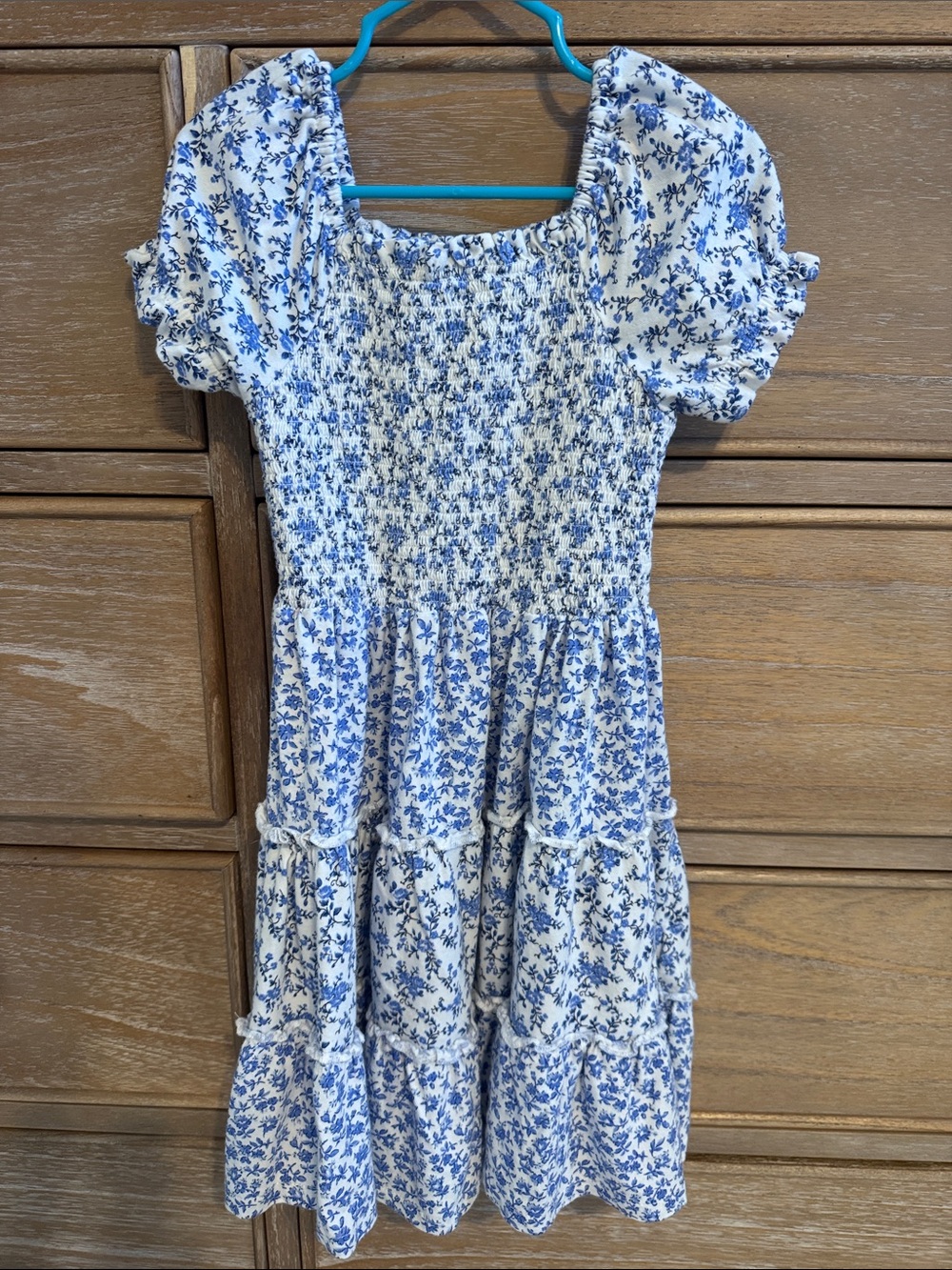 Polo by Ralph Lauren White and Blue Floral Smocked Dress